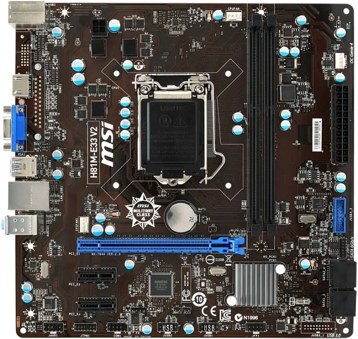 Ремонт материнских плат  MSI H81M-E33 V2 в Москве